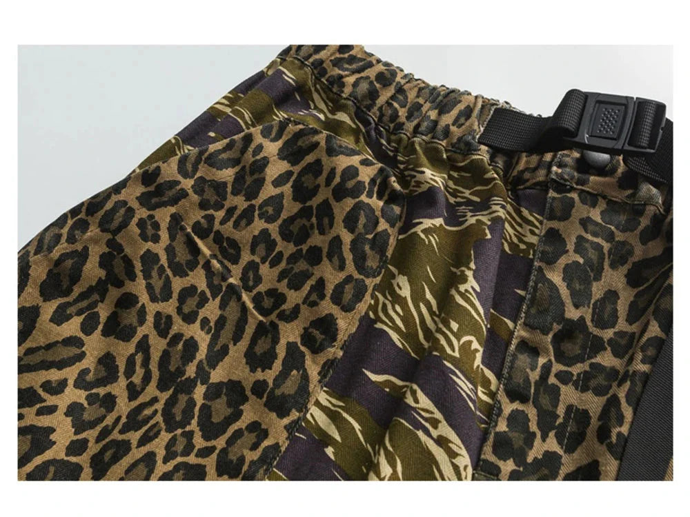 Camo/Animal Print Patchwork Shorts Newgew