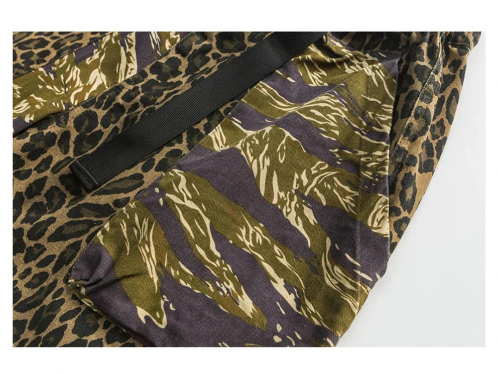 Camo/Animal Print Patchwork Shorts Newgew