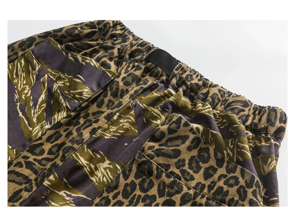 Camo/Animal Print Patchwork Shorts Newgew