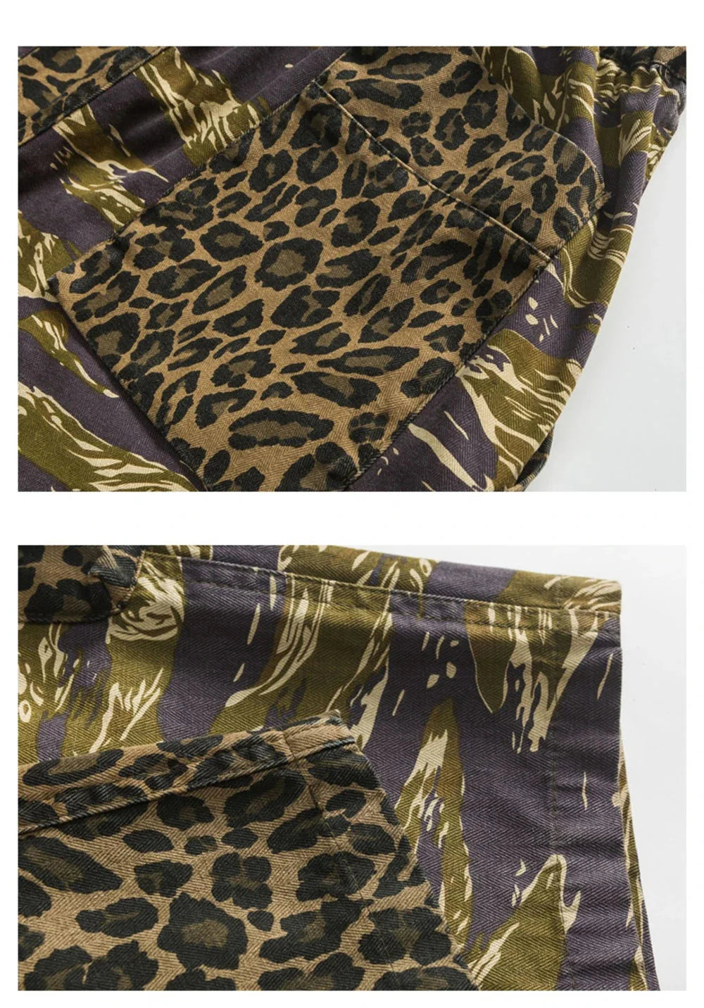 Camo/Animal Print Patchwork Shorts Newgew