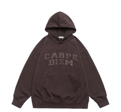 'Carpe Diem' Applique Hoodie Newgew