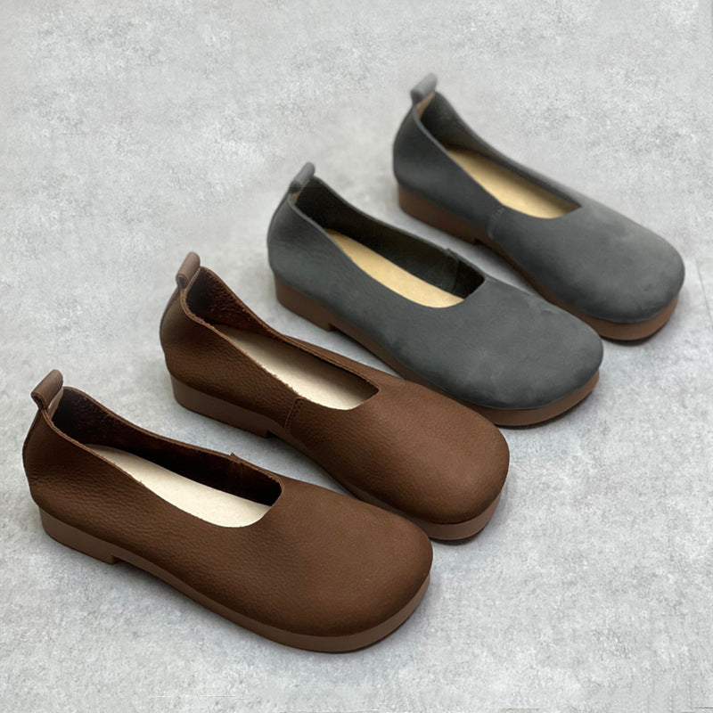 Casual Style Soft Leather Slip-on Shoes Newgew Shoes