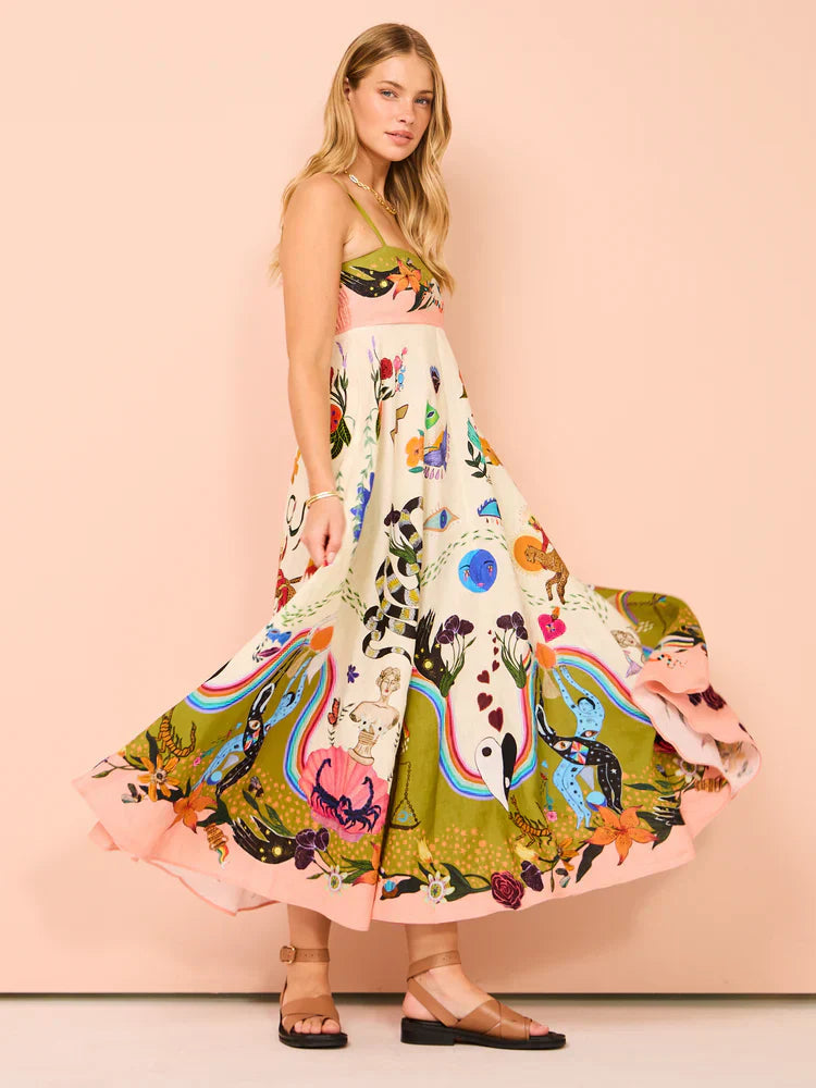 Evergreen Sundress In Multi Newgew Dresses