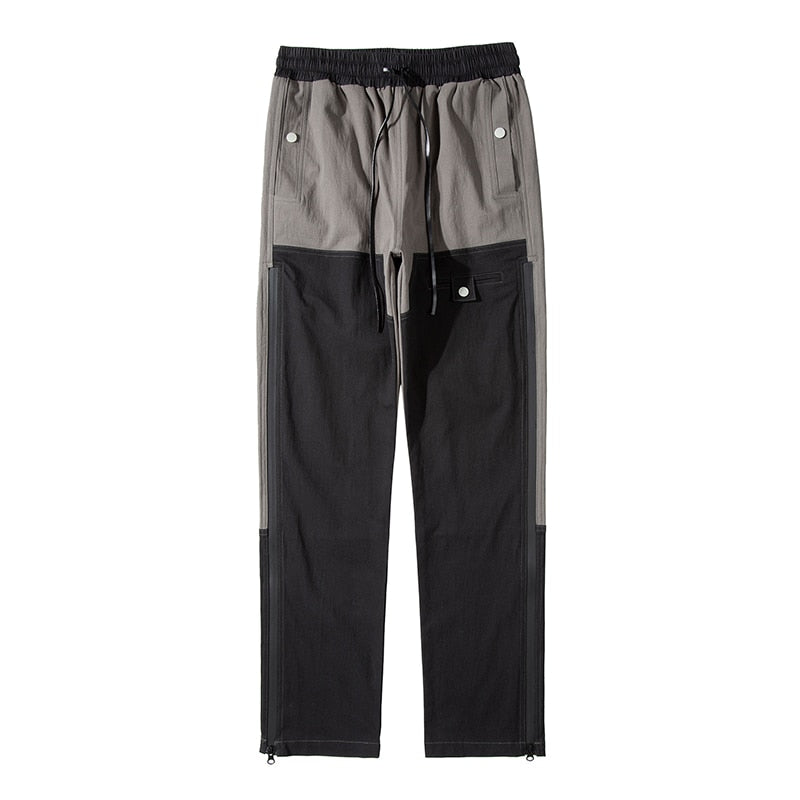 Color Block Side Zip Casual Pants Newgew