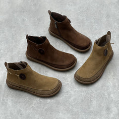 Comfort Handmade Suede Leather Short Boots Newgew Shoes