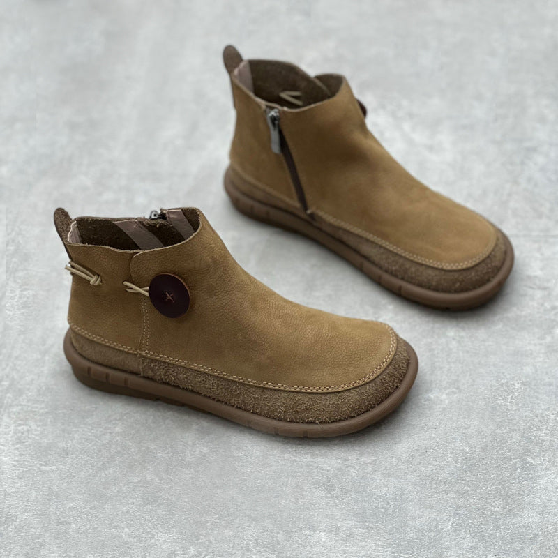 Comfort Handmade Suede Leather Short Boots Newgew Shoes