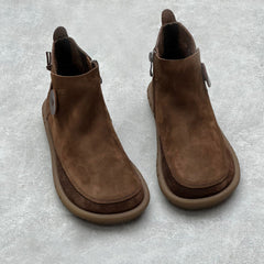 Comfort Handmade Suede Leather Short Boots Newgew Shoes