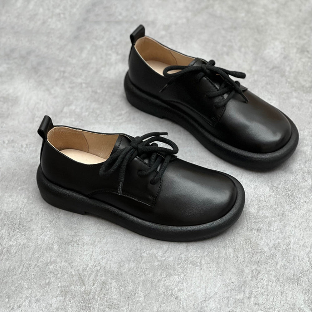 Comfortable Lace-up Genuine Leather Shoes For Women Newgew Shoes