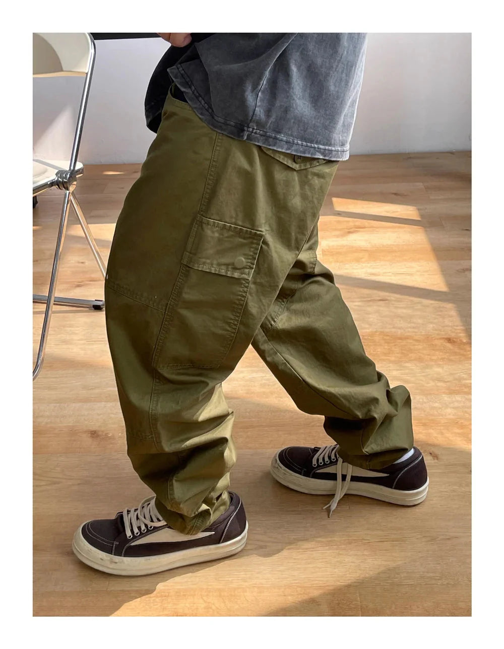 Contrast Waistband Paint Splash Workwear Cargo Pants Newgew