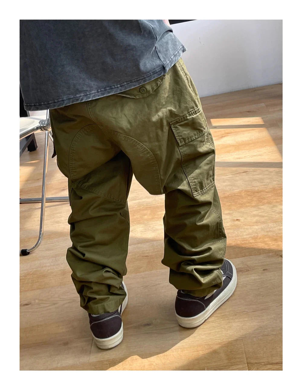 Contrast Waistband Paint Splash Workwear Cargo Pants Newgew