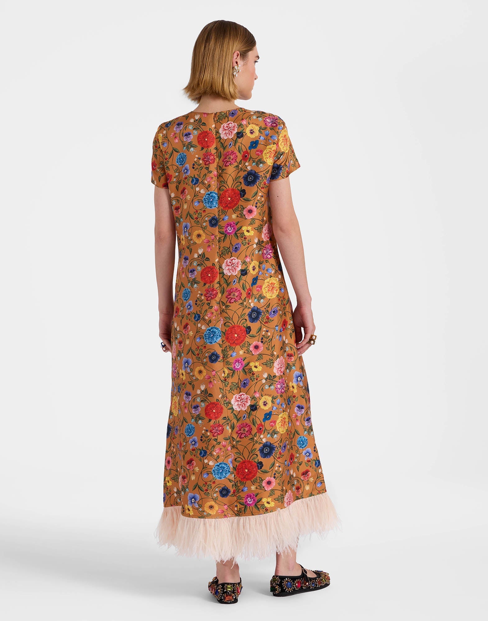 Floral - Printed Feather - Hem Dress Newgew Dresses