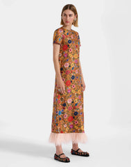Floral - Printed Feather - Hem Dress Newgew Dresses