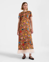 Floral - Printed Feather - Hem Dress Newgew Dresses