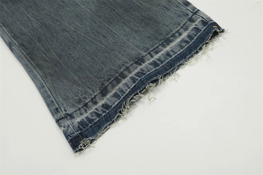 Double Layer Destructed Denim Jeans Newgew