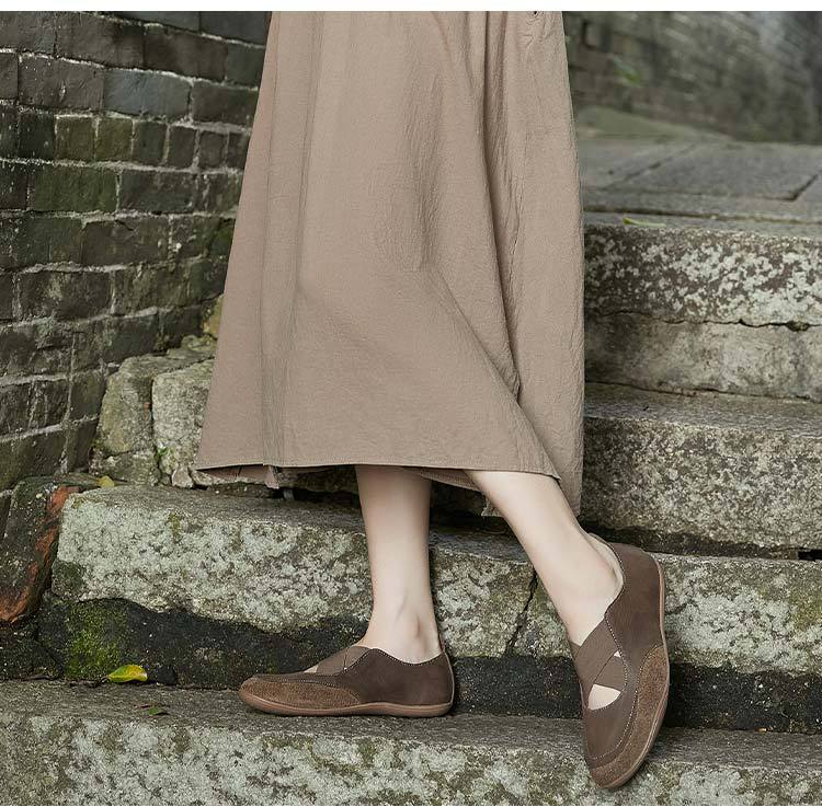 Elastic Cross Belt Slip-On Women's Flats Shoes Newgew Shoes