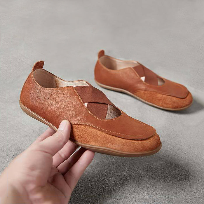 Elastic Cross Belt Slip-On Women's Flats Shoes Newgew Shoes