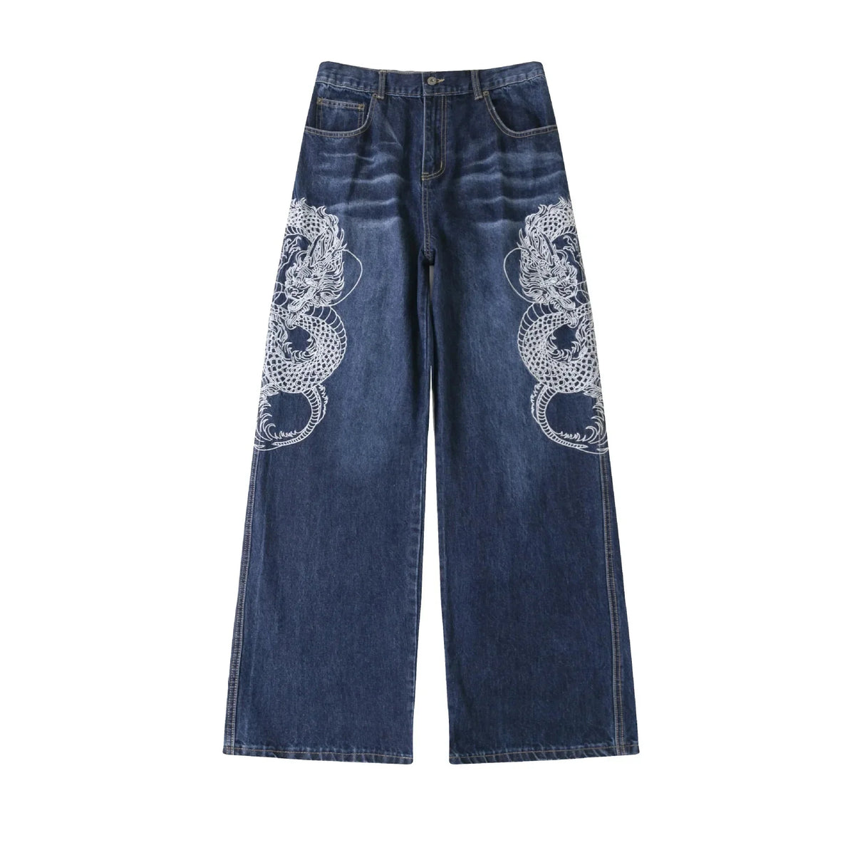 Embroidered Dragon Y2k Jeans Newgew