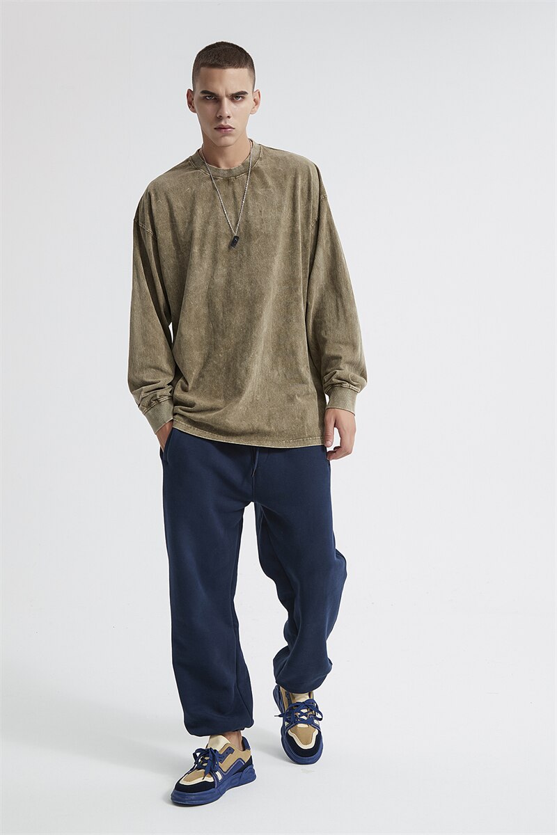 Essential Acid Washed Long Sleeve T-Shirt Newgew