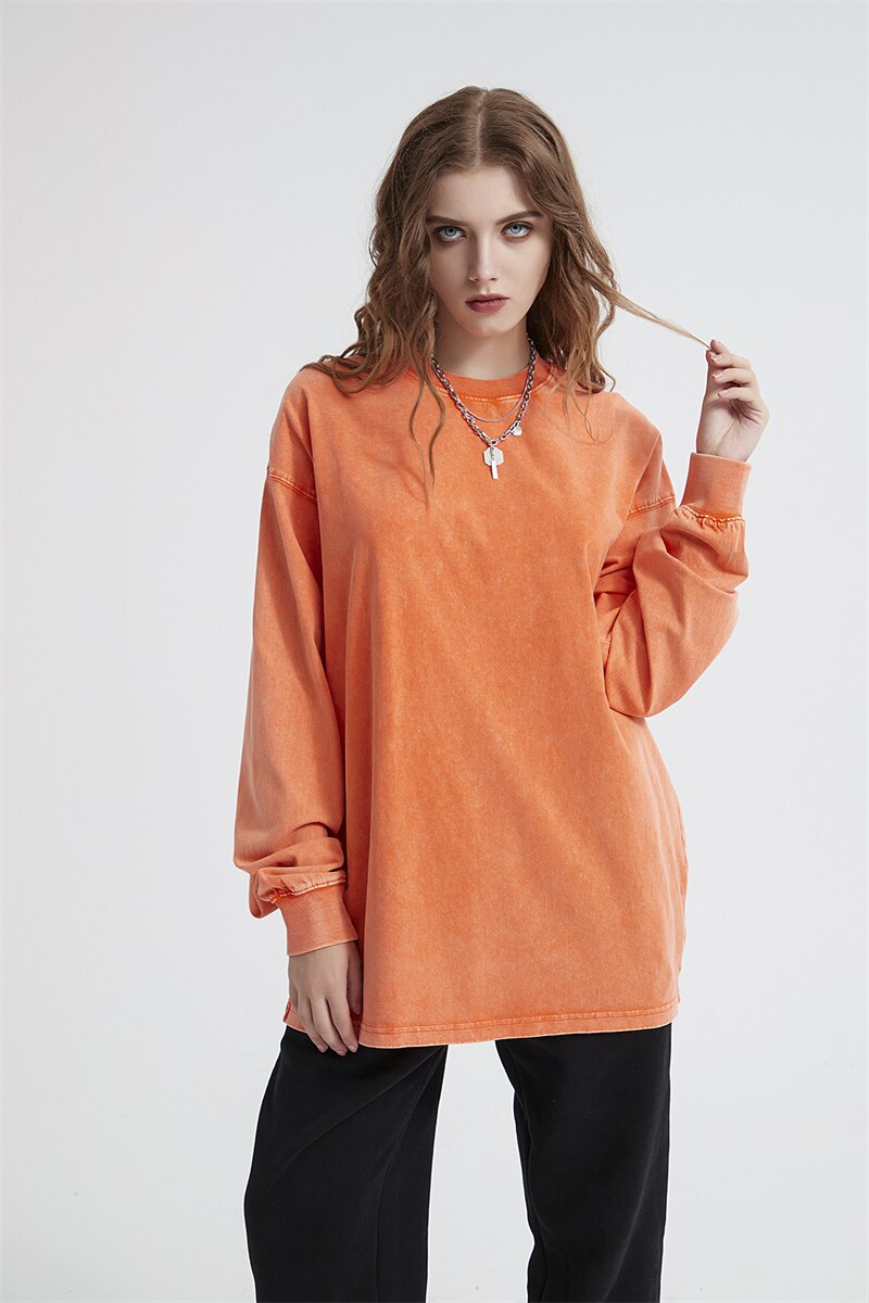 Essential Acid Washed Long Sleeve T-Shirt Newgew