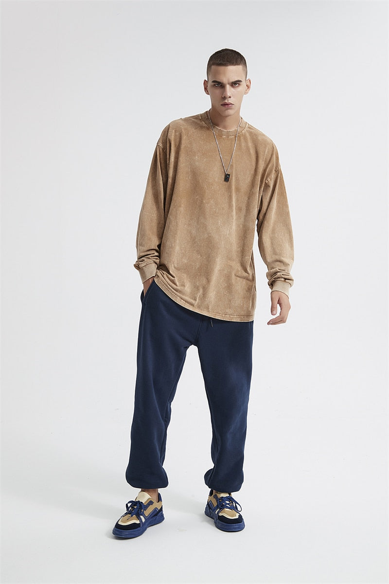 Essential Acid Washed Long Sleeve T-Shirt Newgew