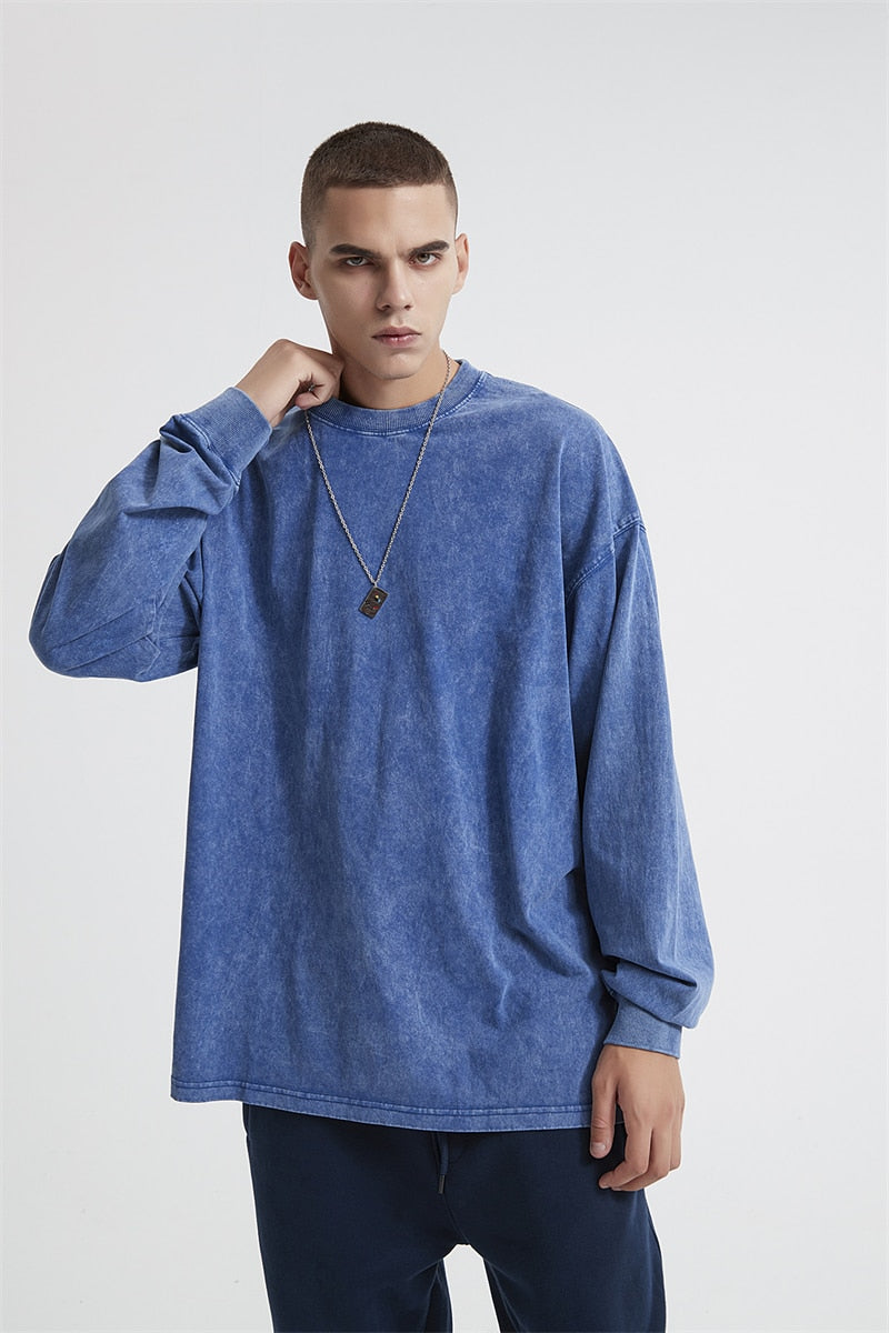 Essential Acid Washed Long Sleeve T-Shirt Newgew