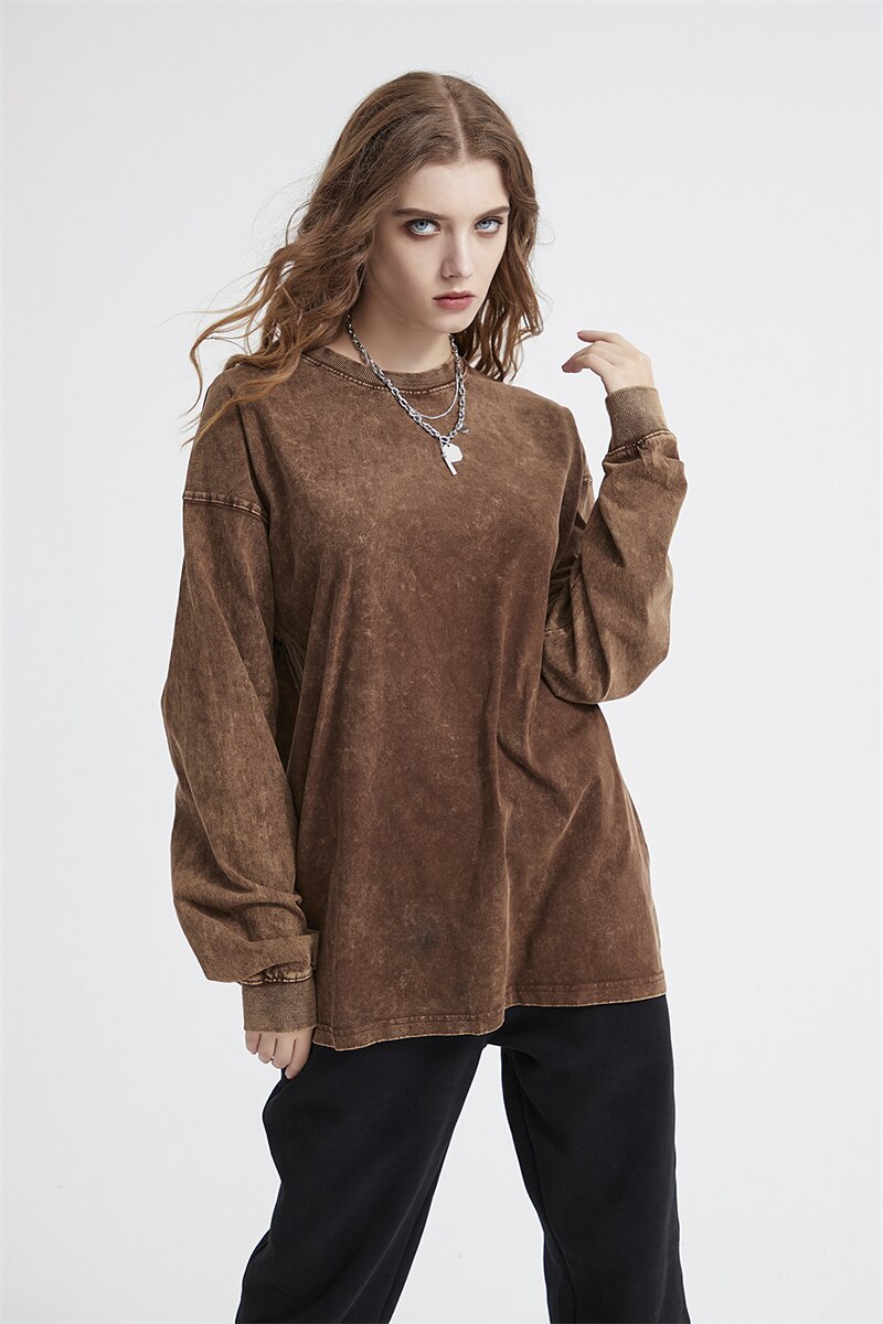 Essential Acid Washed Long Sleeve T-Shirt Newgew