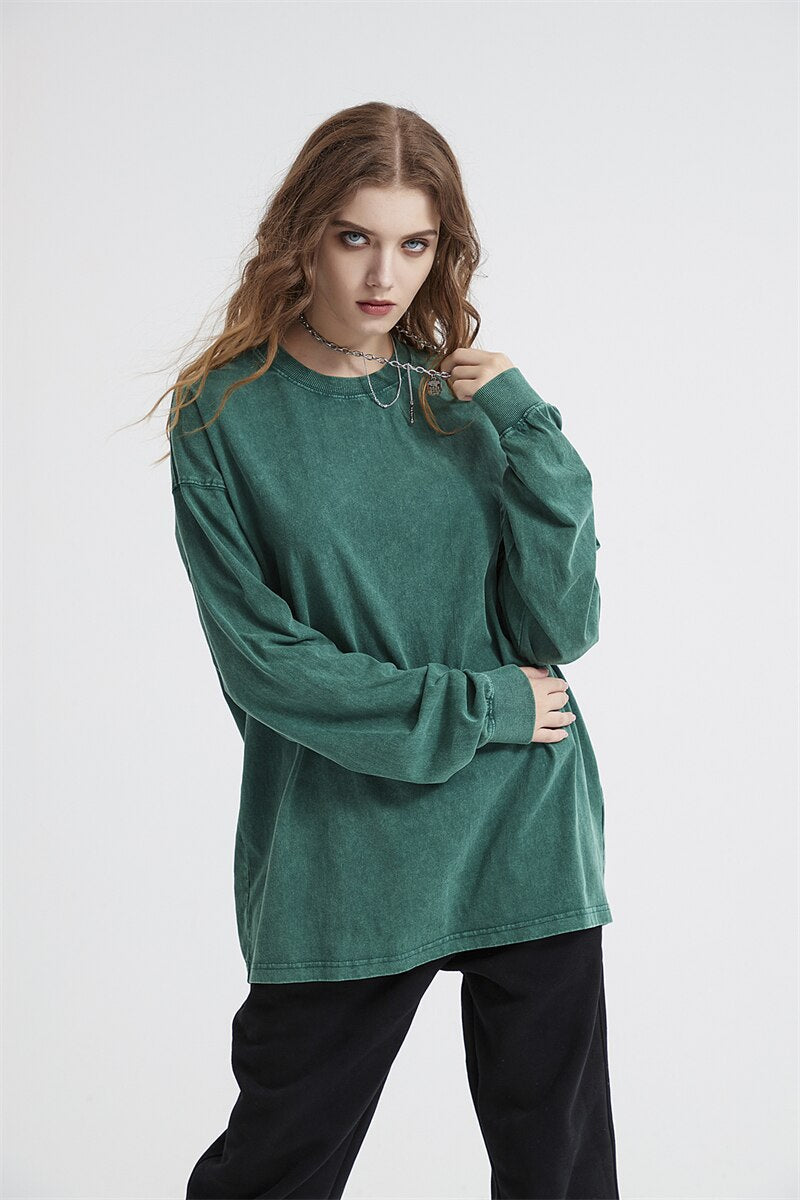 Essential Acid Washed Long Sleeve T-Shirt Newgew