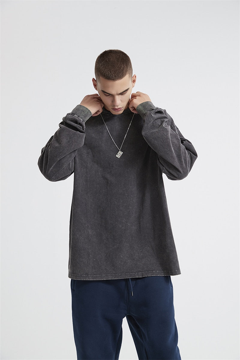 Essential Acid Washed Long Sleeve T-Shirt Newgew