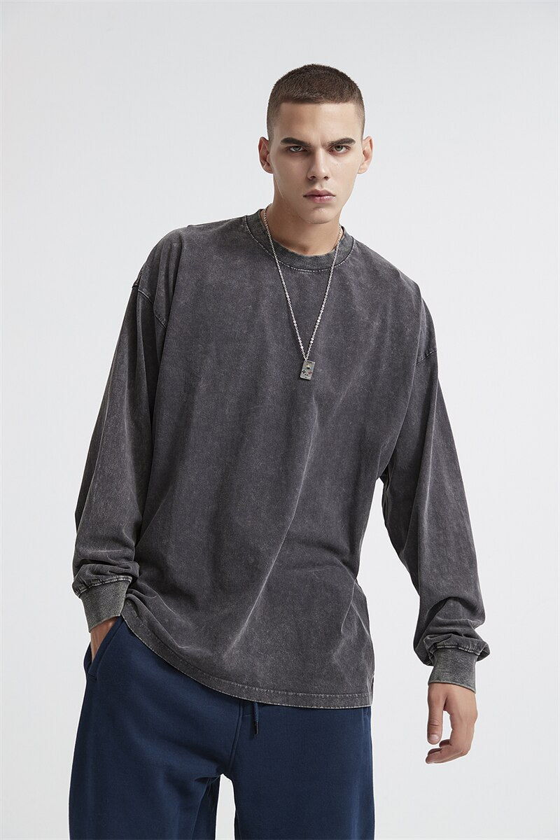 Essential Acid Washed Long Sleeve T-Shirt Newgew