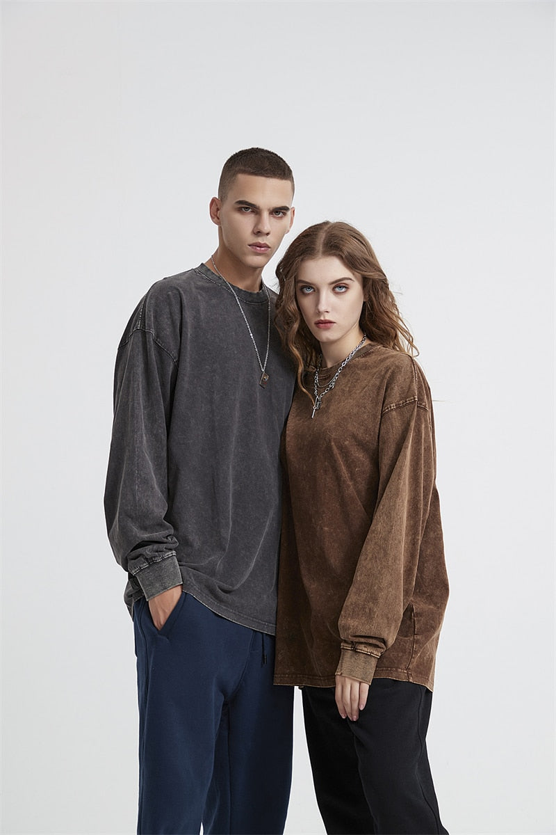 Essential Acid Washed Long Sleeve T-Shirt Newgew