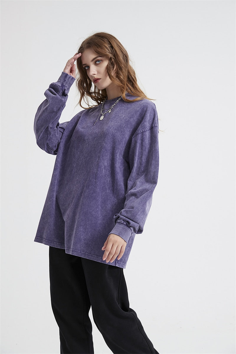 Essential Acid Washed Long Sleeve T-Shirt Newgew