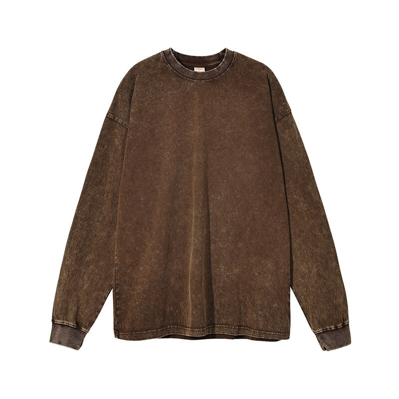 Essential Acid Washed Long Sleeve T-Shirt Newgew