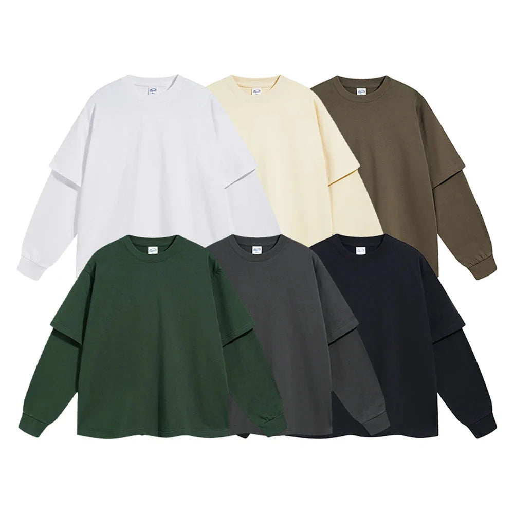 Essential Mock Double Layer Long Sleeve T-Shirt Newgew