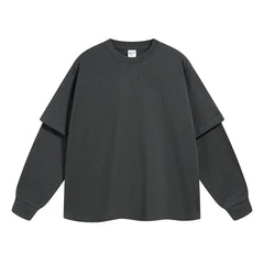 Essential Mock Double Layer Long Sleeve T-Shirt Newgew