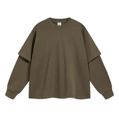 Essential Mock Double Layer Long Sleeve T-Shirt Newgew