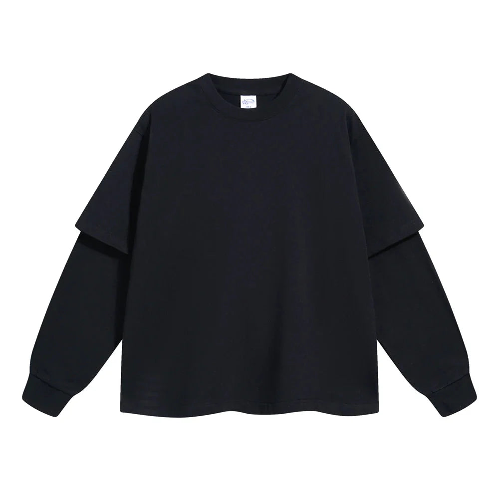 Essential Mock Double Layer Long Sleeve T-Shirt Newgew