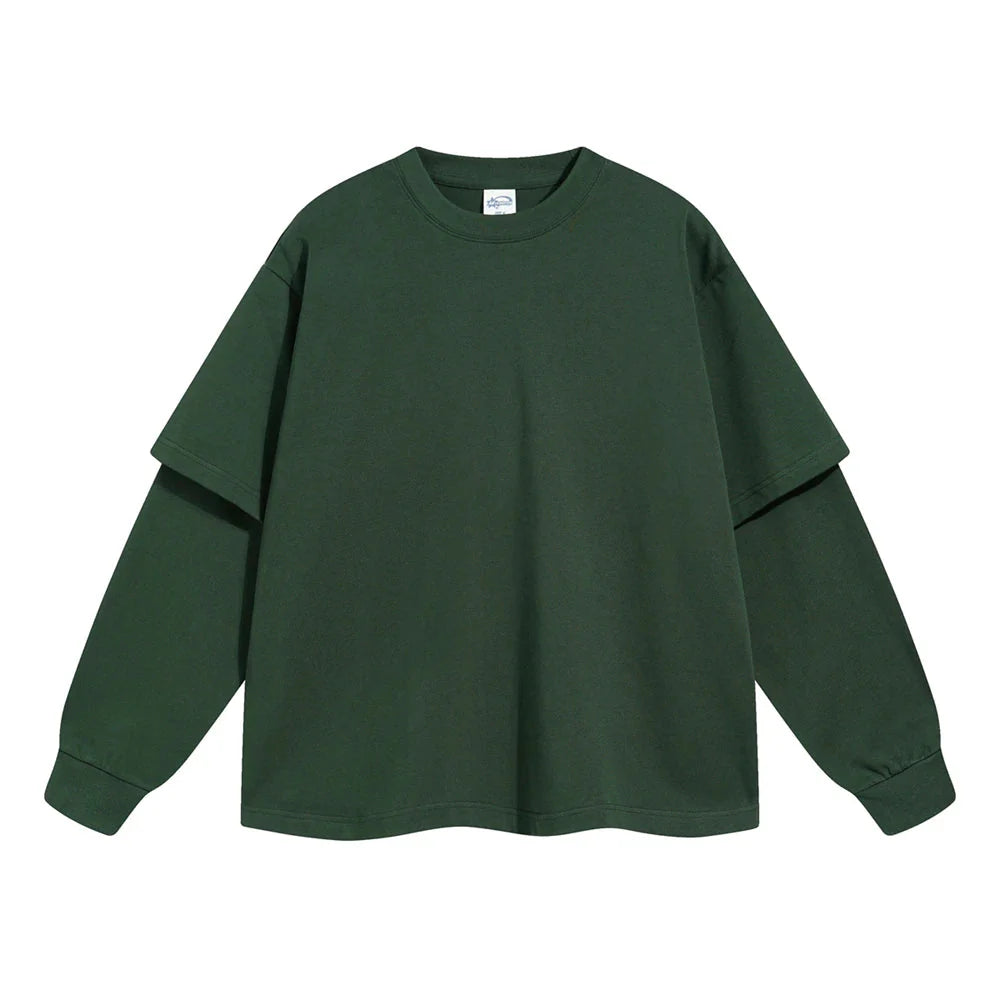 Essential Mock Double Layer Long Sleeve T-Shirt Newgew