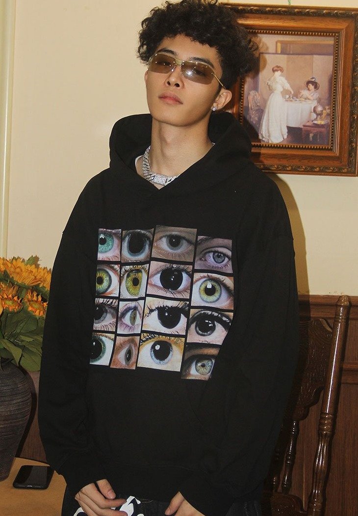 Eye Photo Graphic Hoodie Newgew