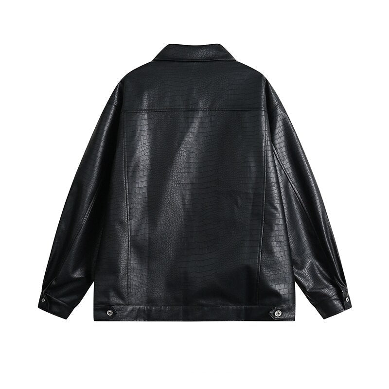 Faux Crocodile Leather Jacket Newgew