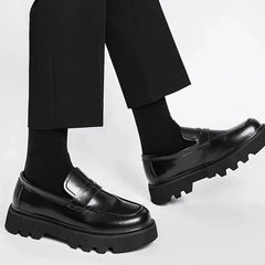 Faux Leather Chunky Sole Loafers Newgew