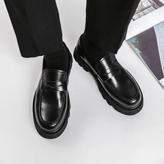 Faux Leather Chunky Sole Loafers Newgew