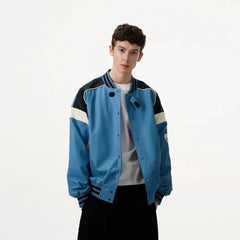 Faux Leather Retro Varsity Jacket Newgew