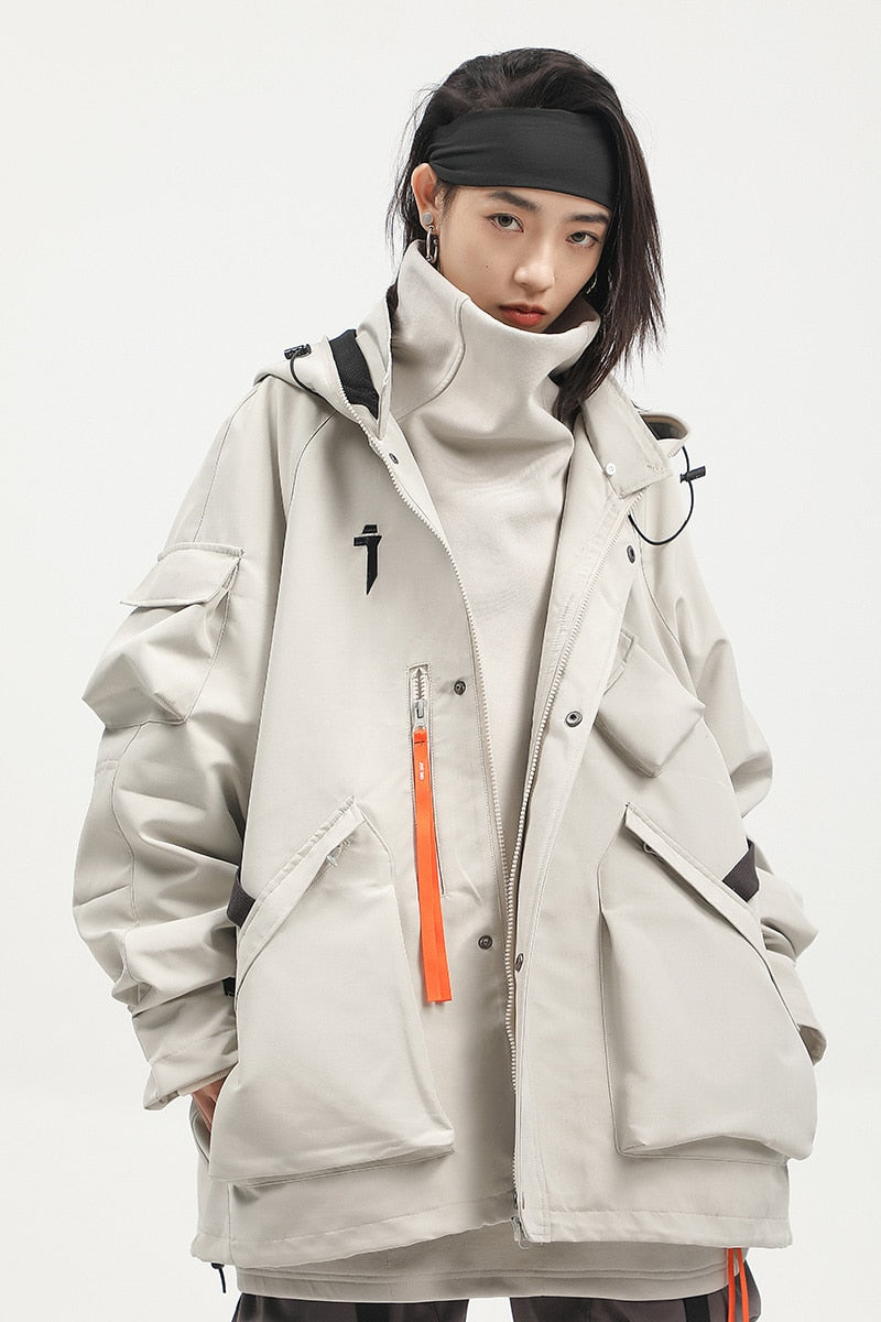 Futuristic Utility Cargo Jacket Newgew