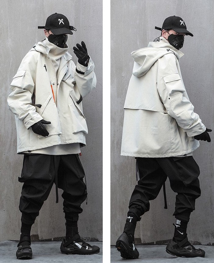 Futuristic Utility Cargo Jacket Newgew