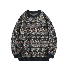 Geometric Knit Grandad Jumper Newgew