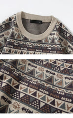 Geometric Knit Grandad Jumper Newgew