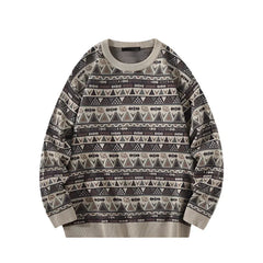 Geometric Knit Grandad Jumper Newgew