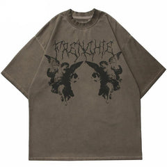 Gothic Angel Garment Dyed T-Shirt Newgew