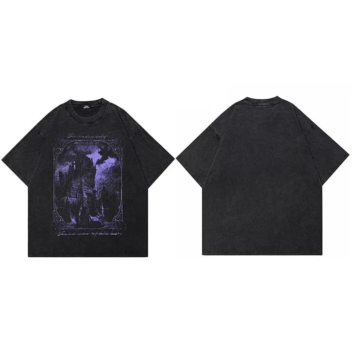 'Gothic Castle' Graphic Print T-Shirt Newgew