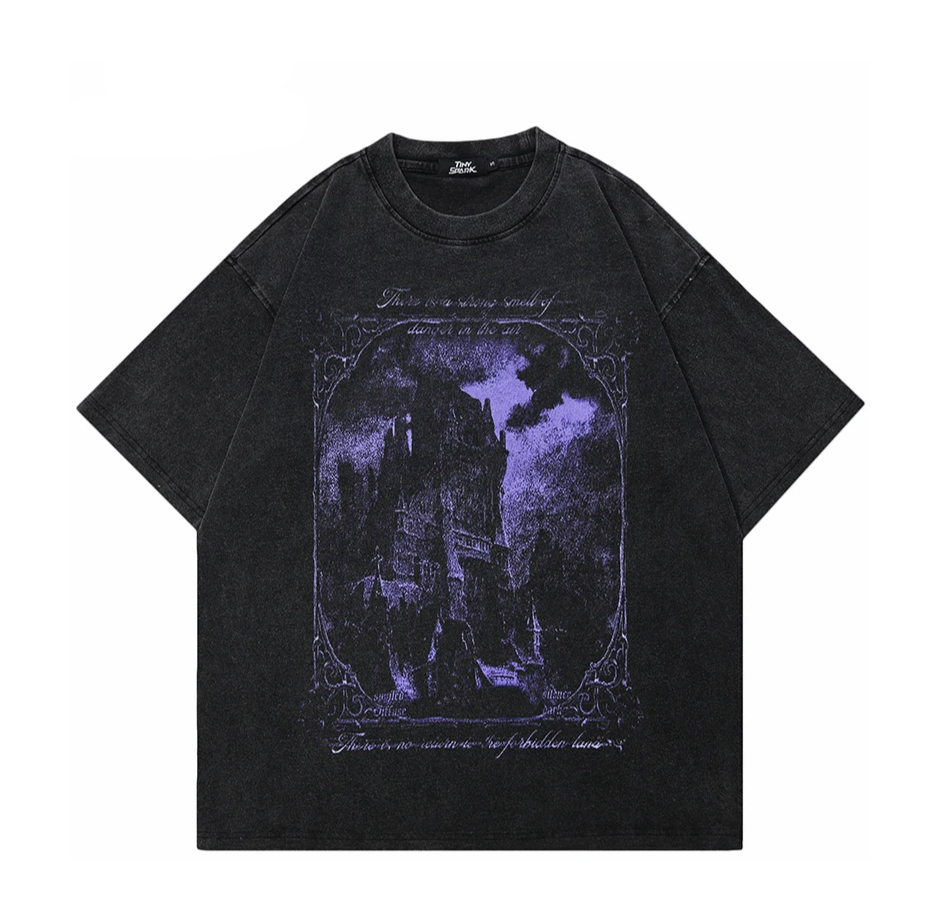 'Gothic Castle' Graphic Print T-Shirt Newgew